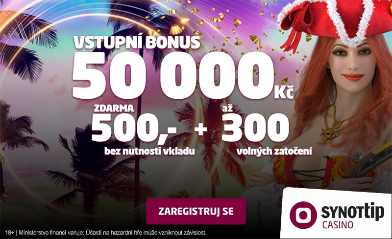 SYNOT TIP bonus bez vkladu 500,-