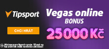 Zaregistrujte se v online casinu Tipsport Vegas a získejte bonus 25 000 Kč