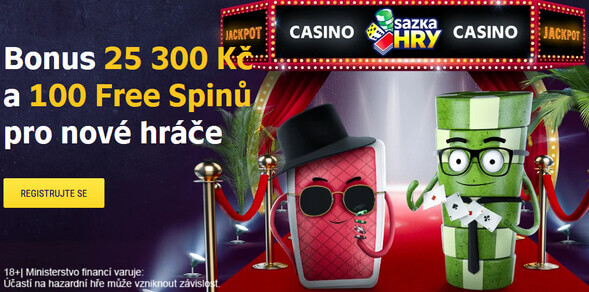 Online casino Sazka Hry nabízí vstupní bonus až 25 300 Kč