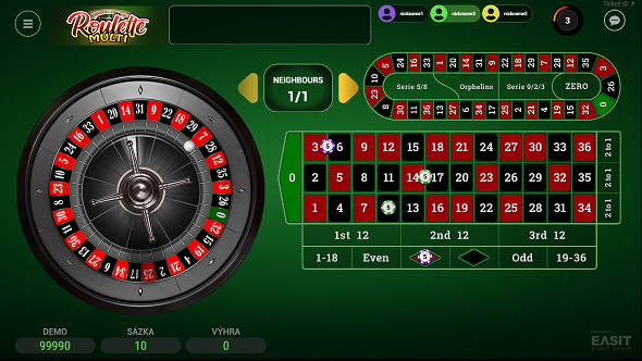 Multi Roulette s možností sázek až 100 000 Kč