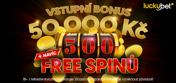 Registrujte se u LuckyBetu a získejte 300 Kč zdarma za registraci a až 500 free spinů