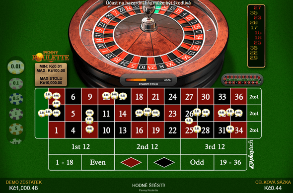 Penny Roulette - nová ruleta u Fortuny Vegas