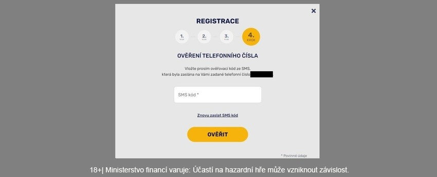Forbes casino - registrace - krok 4