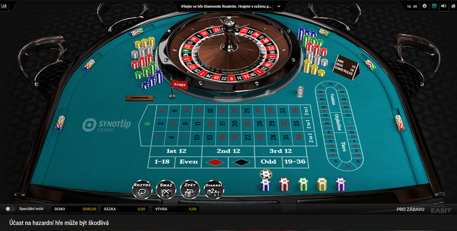 Roulette Diamonds v online casinu SYNOT TIP