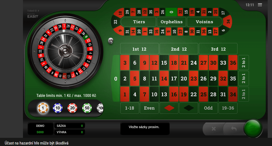 Roulette Platinum v online casinu SYNOT TIP