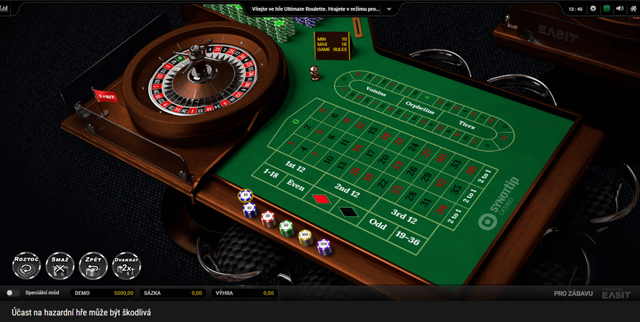 Roulette Ultimate v online casinu SYNOT TIP