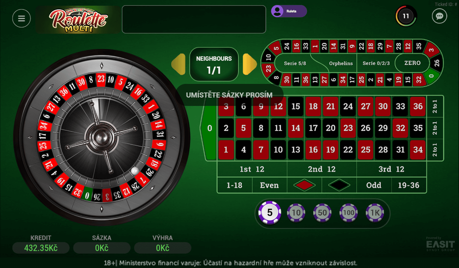 Multi Ruleta u Sazka Her