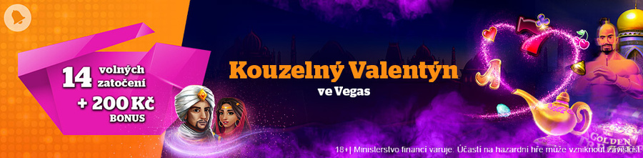 Valentýn v Tipsport Vegas nabídne bonus 200 Kč i free spiny