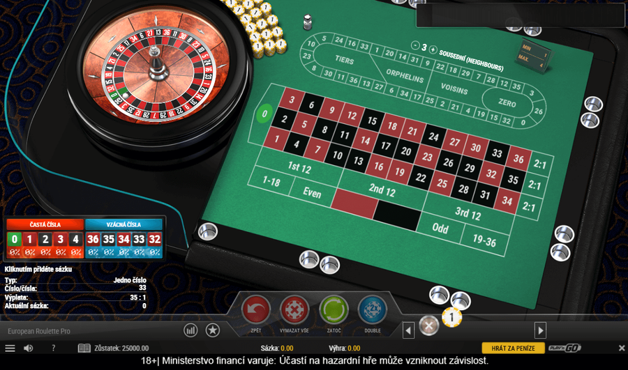 European Roulette Pro v online casinu Chance