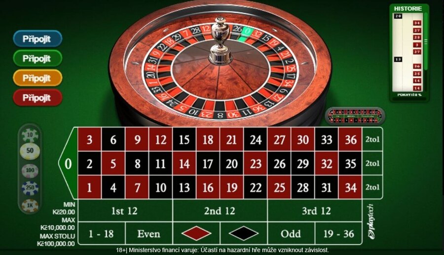 Multiplayer European Roulette v online casinu Fortuna